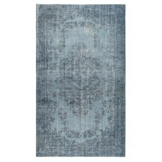 Light Blue Color Handmade Anti-Bacterial Turkish Wool Area Rug for Modern Home and Office Decor