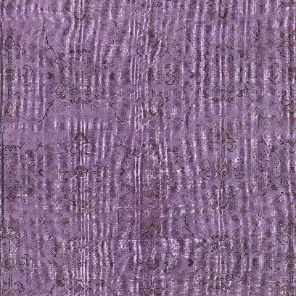 Floral Patterned Purple Color Rug, Handmade Turkish Floor Rug, Contemporary Home Decor