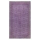 Floral Patterned Purple Color Rug, Handmade Turkish Floor Rug, Contemporary Home Decor