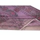 Rose Patterned Handmade Turkish Area Rug in Levander Color, Modern Living Room Rug
