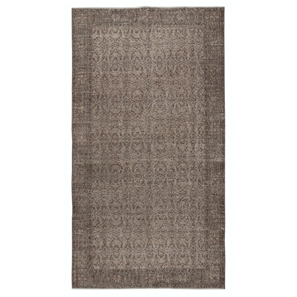 Handmade Anti-bacterial Floral Patterned Area Rug. Brown Color Hand Knotted Turkish Rug