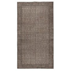 Handmade Anti-bacterial Floral Patterned Area Rug. Brown Color Hand Knotted Turkish Rug