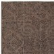 Brown Area Rug with Botanical Design, Handwoven and Handknotted in Turkey