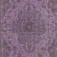 Hand-Made Purple Floor Rug from Turkey, Redyed Bohem Carpet for Living Room