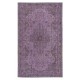 Hand-Made Purple Floor Rug from Turkey, Redyed Bohem Carpet for Living Room