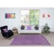 Purple Color Handmade Area Rug with Floral Design. Modern Turkish Floor Covering