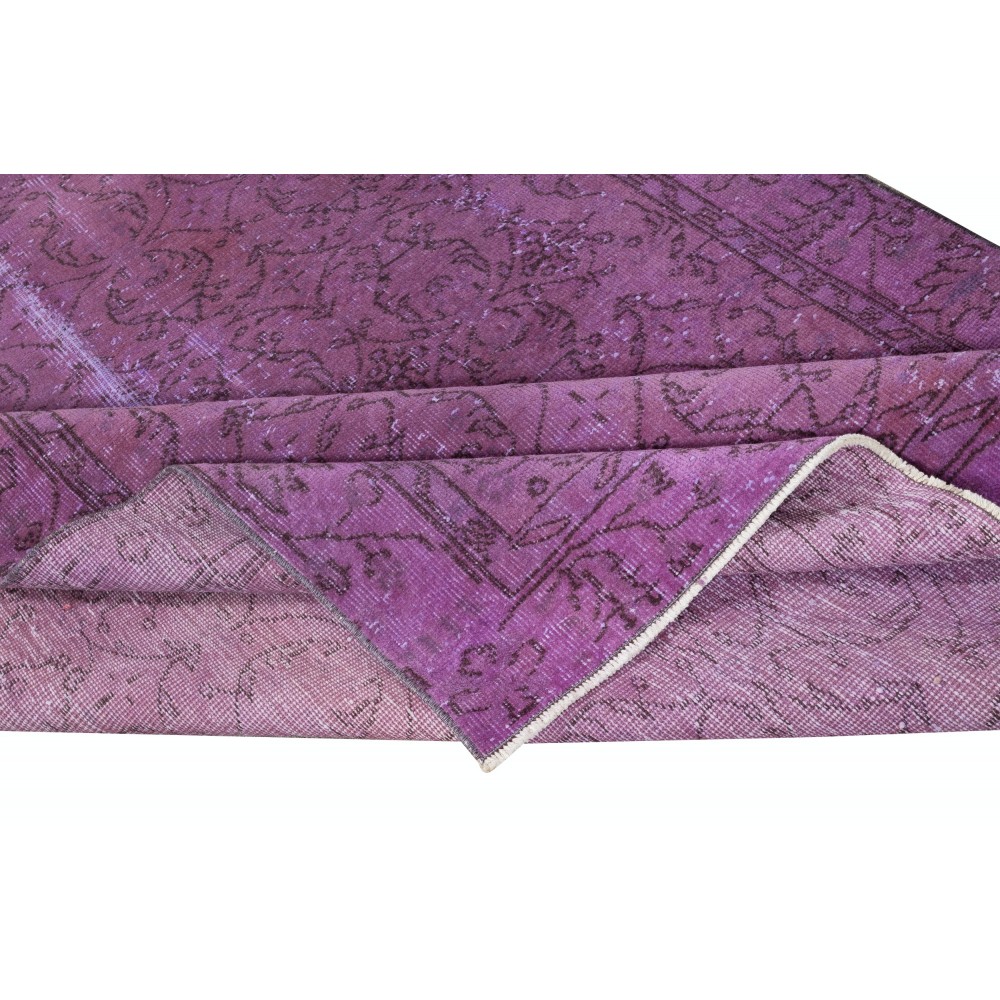 Lilac Purple Color Handmade Area Rug from Turkey, Living Room Carpet