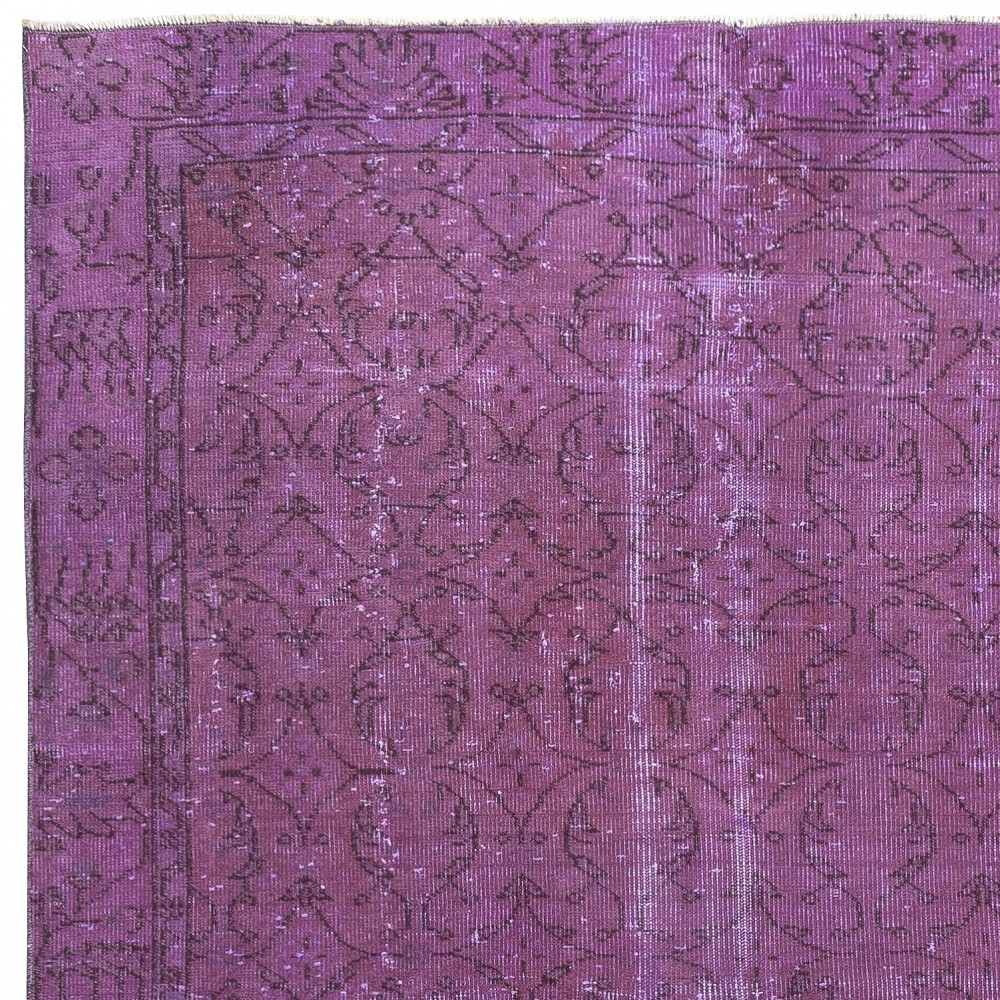 Lilac Purple Color Handmade Area Rug from Turkey, Living Room Carpet