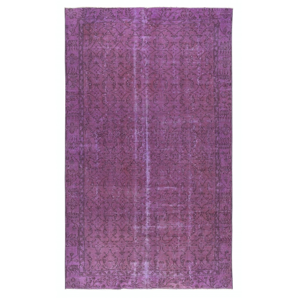 Lilac Purple Color Handmade Area Rug from Turkey, Living Room Carpet