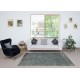 Contemporary Hand-knotted Area Rug. Green Color Re-Dyed Turkish Floor Covering