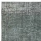 Contemporary Hand-knotted Area Rug. Green Color Re-Dyed Turkish Floor Covering