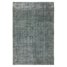 Contemporary Hand-knotted Area Rug. Green Color Re-Dyed Turkish Floor Covering