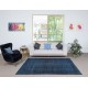 Solid Blue Area Rug for Contemporary Interiors, Handmade in Turkey