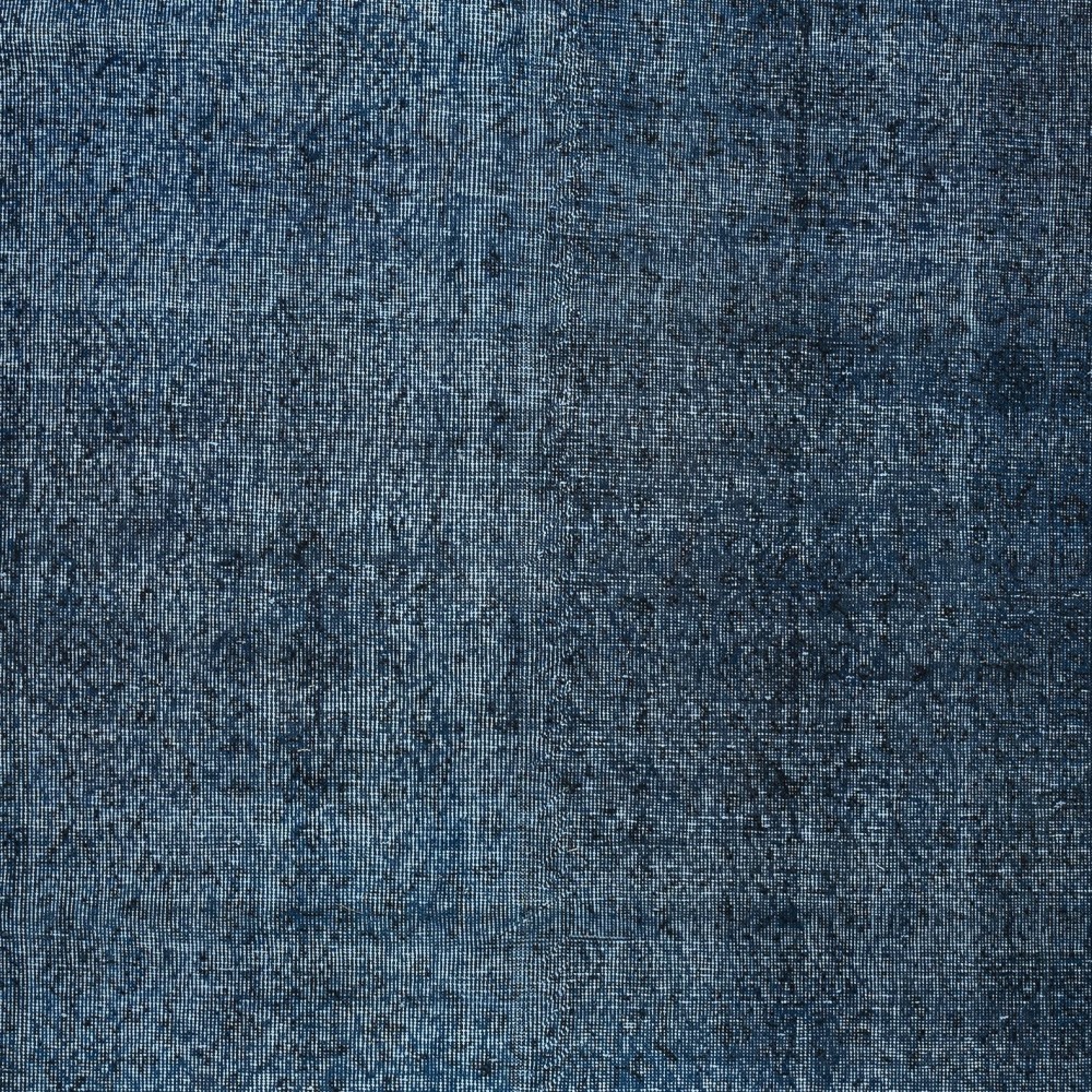 Solid Blue Area Rug for Contemporary Interiors, Handmade in Turkey