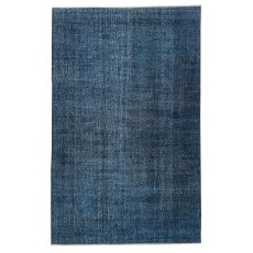 Solid Blue Area Rug for Contemporary Interiors, Handmade in Turkey