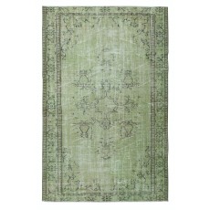 Green Handmade Turkish Area Rug for Living Room, Entrance, Bedroom, Dining Room & Kids Room
