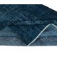 Modern Handmade Turkish Area Rug Over-Dyed in Solid Navy Blue Color. Woolen Floor Covering