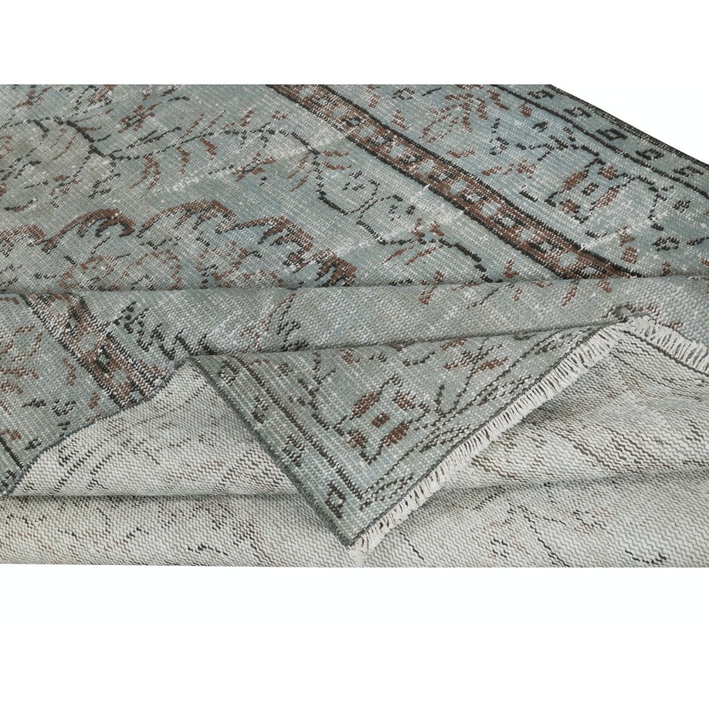 Blue Area Rug for Modern Interiors, Handmade in Turkey