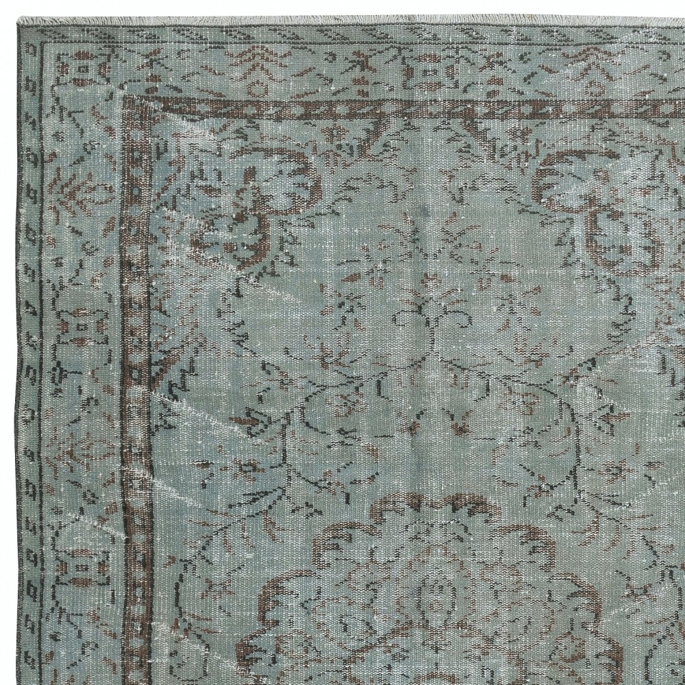 Blue Area Rug for Modern Interiors, Handmade in Turkey