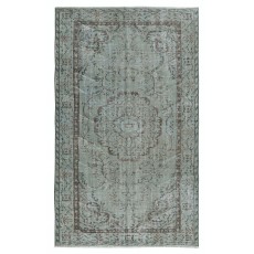 Blue Area Rug for Modern Interiors, Handmade in Turkey