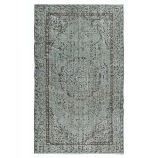 Blue Area Rug for Modern Interiors, Handmade in Turkey