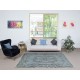 Modern Handmade Blue Color Turkish Wool Area Rug with Medallion Design