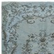 Modern Handmade Blue Color Turkish Wool Area Rug with Medallion Design