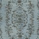 Modern Handmade Blue Color Turkish Wool Area Rug with Medallion Design