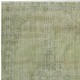 Handmade Green Color Turkish Wool Area Rug for Modern Interiors