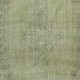 Handmade Green Color Turkish Wool Area Rug for Modern Interiors