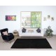 Plain Black Color Over-Dyed Area Rug, Handknotted and Handwoven in Turkey
