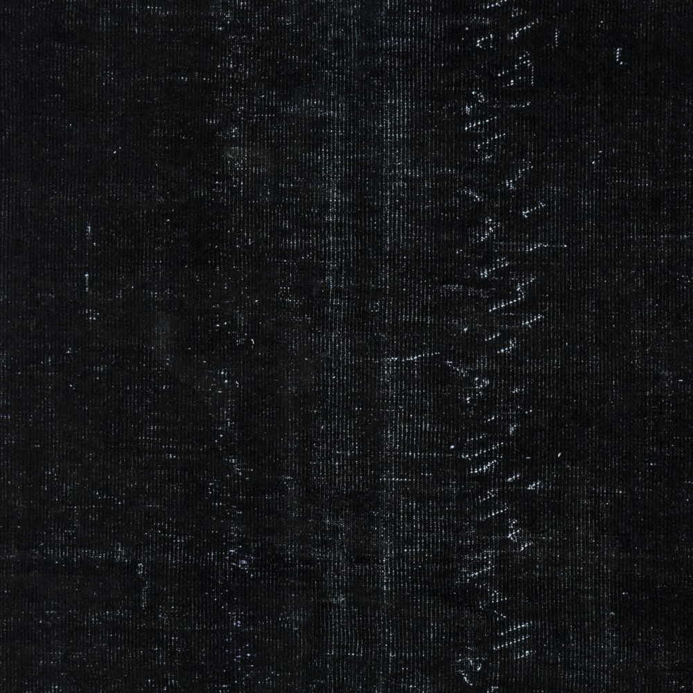 Plain Black Color Over-Dyed Area Rug, Handknotted and Handwoven in Turkey