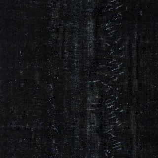 Plain Black Color Over-Dyed Area Rug, Handknotted and Handwoven in Turkey