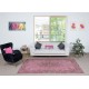 Hand Knotted Turkish Wool Area Rug in Pink. Great for Modern Interiors. Gift for Girls
