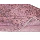 Hand Knotted Turkish Wool Area Rug in Pink. Great for Modern Interiors. Gift for Girls