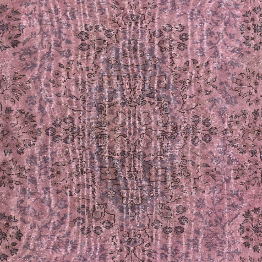 Hand Knotted Turkish Wool Area Rug in Pink. Great for Modern Interiors. Gift for Girls
