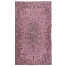 Hand Knotted Turkish Wool Area Rug in Pink. Great for Modern Interiors. Gift for Girls