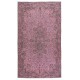 Hand Knotted Turkish Wool Area Rug in Pink. Great for Modern Interiors. Gift for Girls