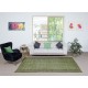 Modern Handmade Turkish Floral Patterned Area Rug in Green