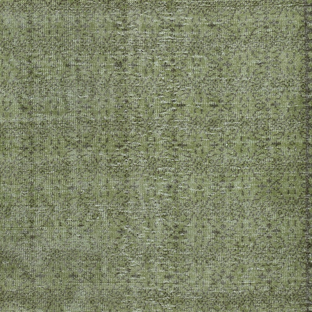 Modern Handmade Turkish Floral Patterned Area Rug in Green