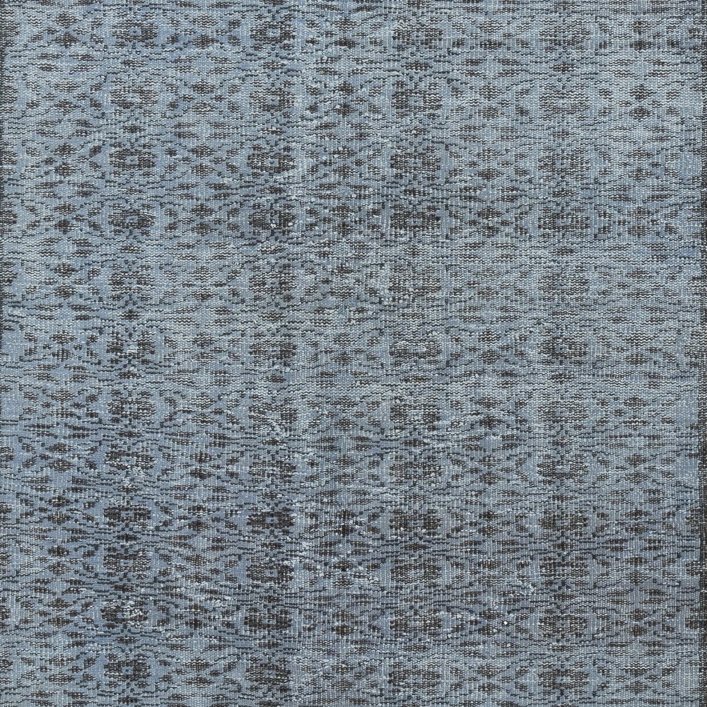 Modern Floral Design Area Rug in Blue, Hand-woven and Hand-knotted in Turkey