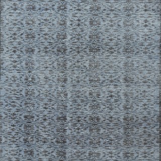 Modern Floral Design Area Rug in Blue, Hand-woven and Hand-knotted in Turkey