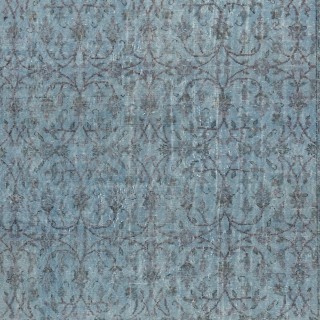 Contemporary Handmade Blue Color Turkish Wool Area Rug with Floral Design Contemporary Handmade Blue Color Turkish Wool Area Rug with Floral Design