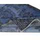Modern Handmade Blue Color Turkish Wool Area Rug with Medallion Design