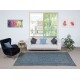 Modern Floral Patterned Area Rug in Blue, Hand-woven and Hand-knotted in Turkey