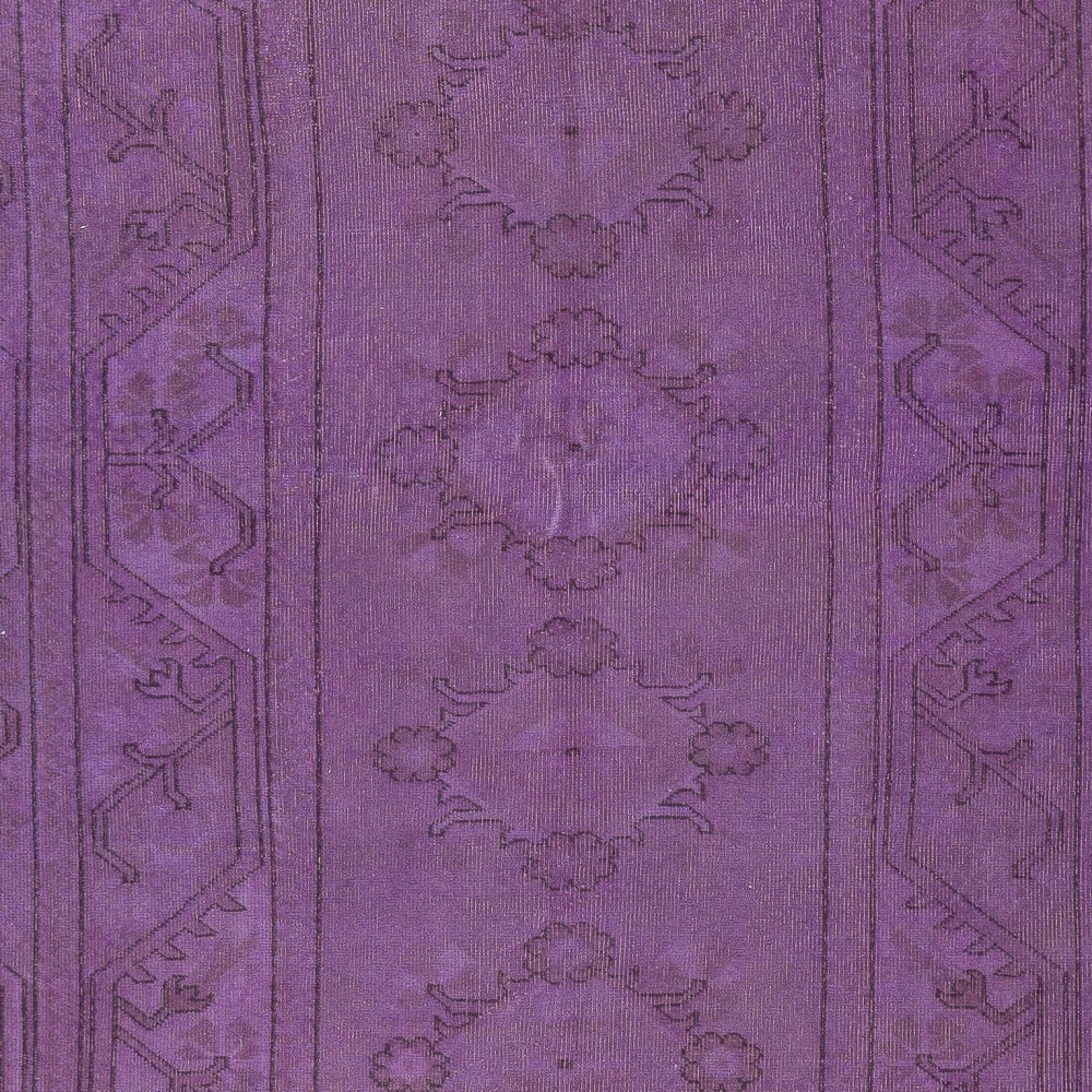 Handmade Anti-bacterial Rug, Purple Color Hand Knotted Turkish Milas Rug