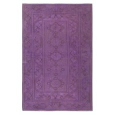 Handmade Anti-bacterial Rug, Purple Color Hand Knotted Turkish Milas Rug
