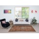 Distressed Orange Color Turkish Rug for Office Decor. Hand Knotted Area Rug for Living Room