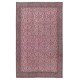 Handmade Flower Design Wool Area Rug. Modern Pink Color Rug