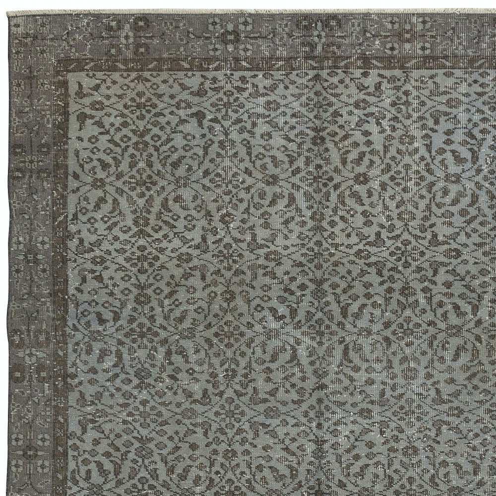 Modern Anti-Bacterial Area Rug with Floral Design and Blue Background, Handmade in Turkey